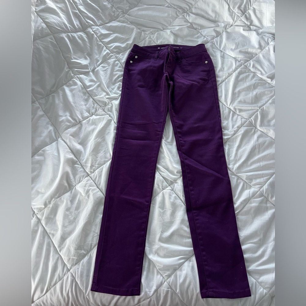 Celebrity Pink Women's Purple Skinny Pants Size 1
